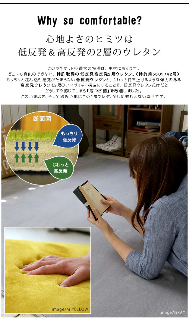 低反発高反発 フランネルラグマット LM-101